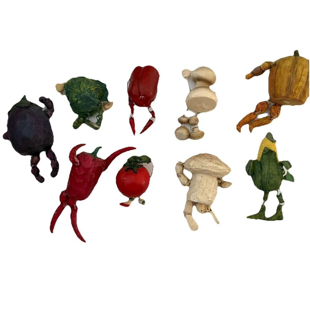VTG Set of 9 Anthropomorphic Vegetable Shelf Sitters Whimsical Kitchen Decor - Picture 6 of 11